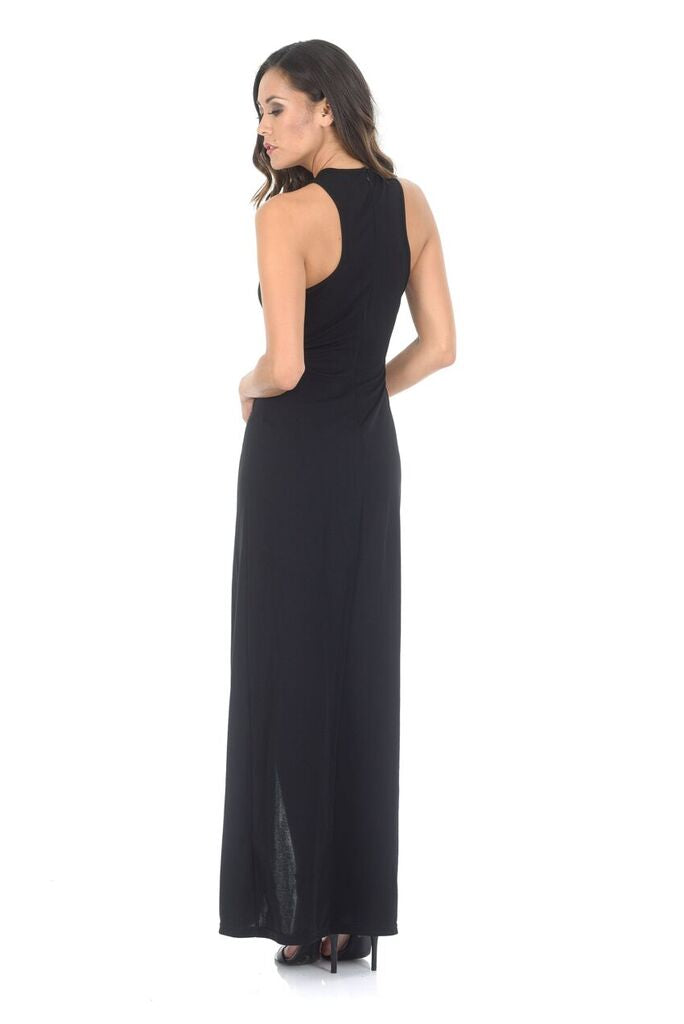Black Maxi Dress With A Thigh High Split