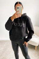 Black Metallic Vogue Oversized Hoodie