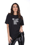 Black My Life Slogan T-Shirt