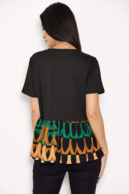 Printed Frill T-Shirt