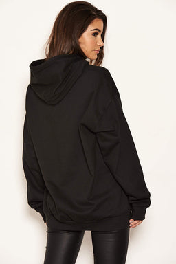 Black Printed Hoody