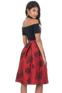 Black/Red Contrast 2 In 1 Dress