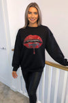 Black Red Lips Sweatshirt