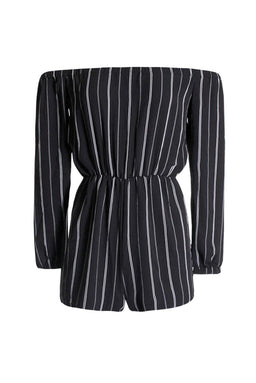 Black Striped Playsuit