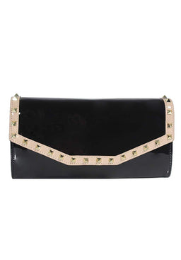 Black Studded Clutch Bag
