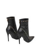 Black Studded Stiletto Heel Boots