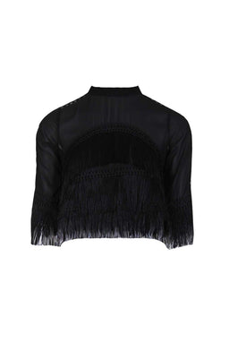 Black Tassel Top