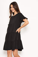Black Tiered Frill Dress