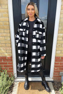 Black and White Checked Oversized Jacket