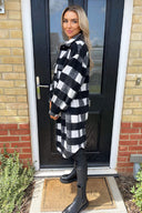 Black and White Checked Oversized Jacket