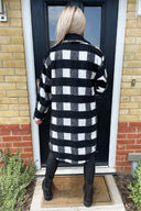 Black and White Checked Oversized Jacket