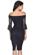 Black Bardot Lace Dress