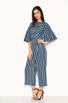 Blue Stripe Culotte Jumpsuit