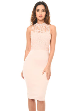Blush High Neck Bodycon Dress
