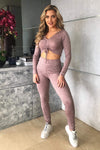 Blush Tie Crop Top Lounge Set