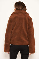 Brown Teddy Faux Fur Short Coat