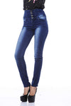 High Waist Fitted Blue Jeans