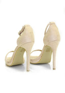 Cream Suede Barely There Heels