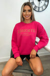 Cerise Liberte Printed Sweatshirt