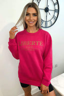 Cerise Liberte Printed Sweatshirt