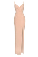 Champagne Strappy Floor Length Dress