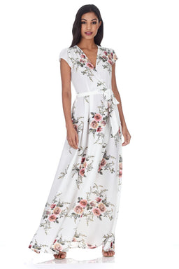 Cream Floral Maxi Dress