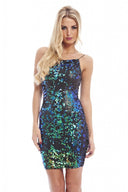 Coloured Sequin Covered Bodycon Dress
