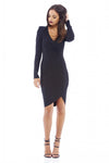 Wrap Front Long Sleeved Dress