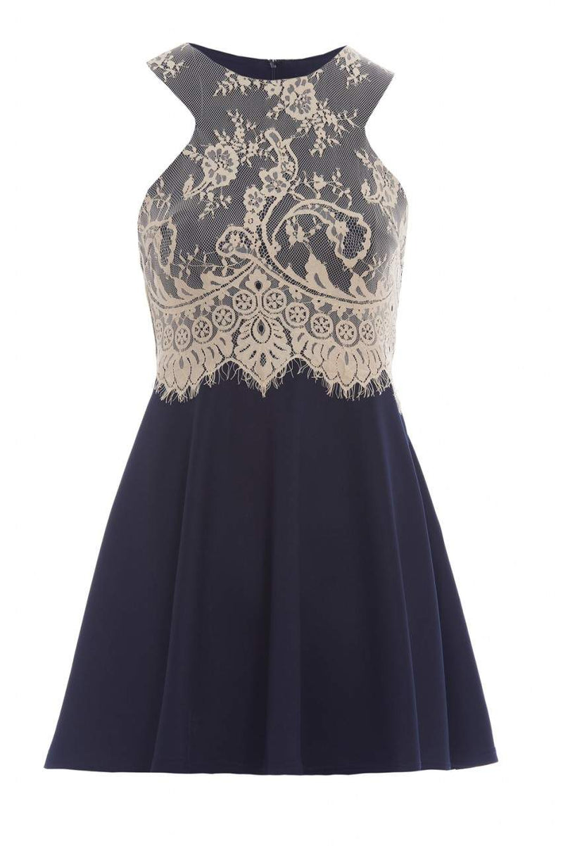 Lace Top Skater Dress