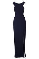 Off The Shoulder Navy Cross Maxi Dress