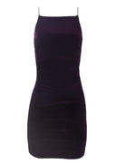 Plum Ruched Detail Halter Neck Dress