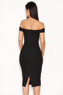 Black Bardot Midi Dress