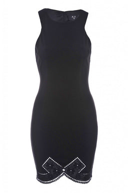 Crochet Bow Hem Bodycon Dress