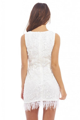 Feather Hem Lace dress