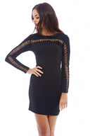 Long Sleeved Cut- Out Bodycon Dress