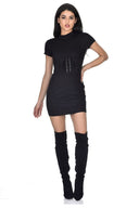 Black Faux Suede Mini Dress