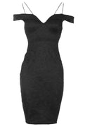 Black Lace Strappy Midi Dress