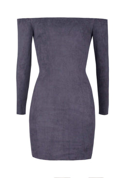 Dark Grey suede Bodycon dress