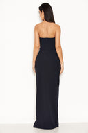 Navy Notch Front Maxi Dress