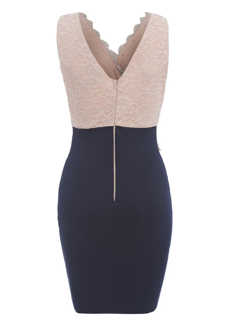 Lace Wrap Front Bodycon Dress