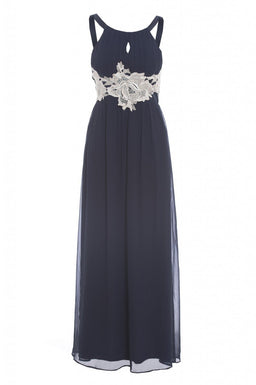 High Front Crochet Detail Maxi Dress