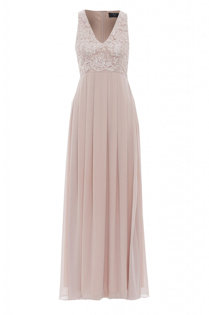 Nude Lace Maxi Dress