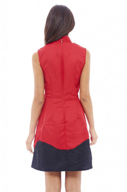 High Neck Wave Skater Dress