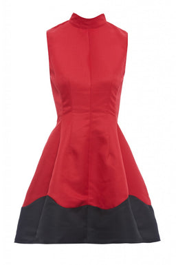 High Neck Wave Skater Dress