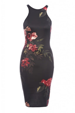 Floral Bodycon Midi Dress
