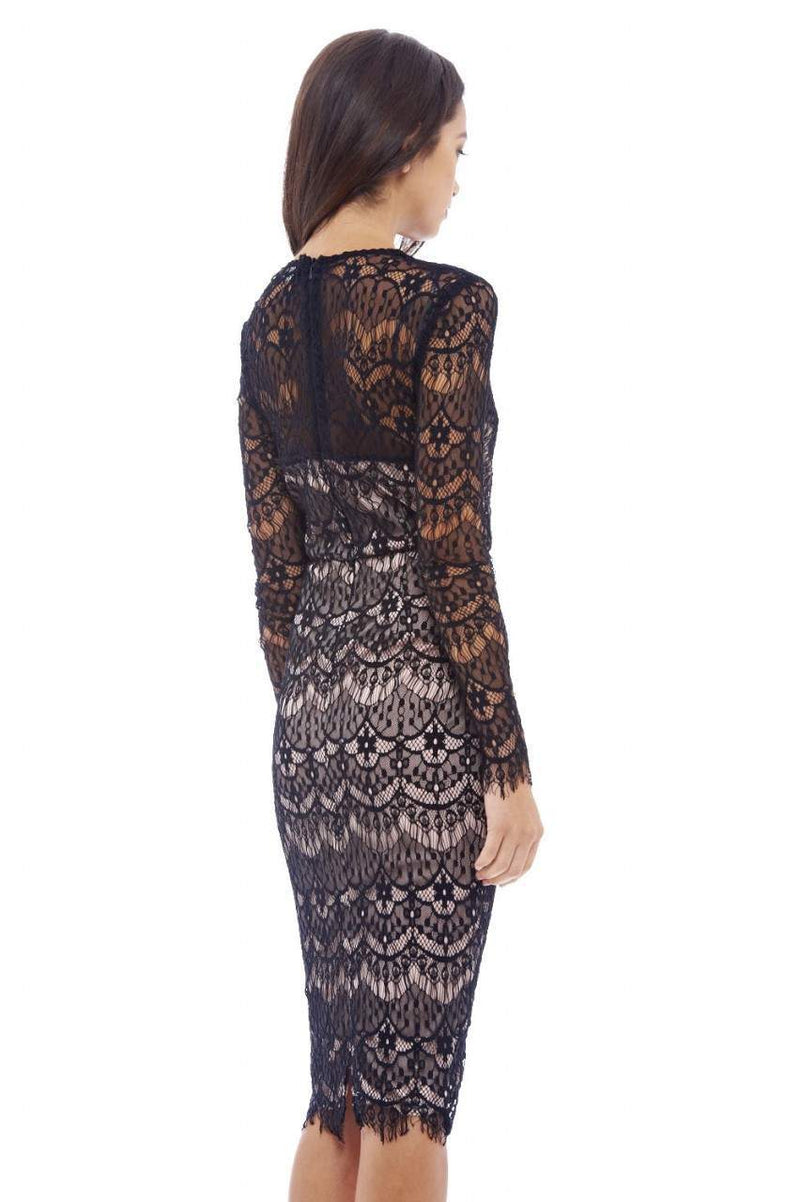 Crossover Lace Bodycon Dress