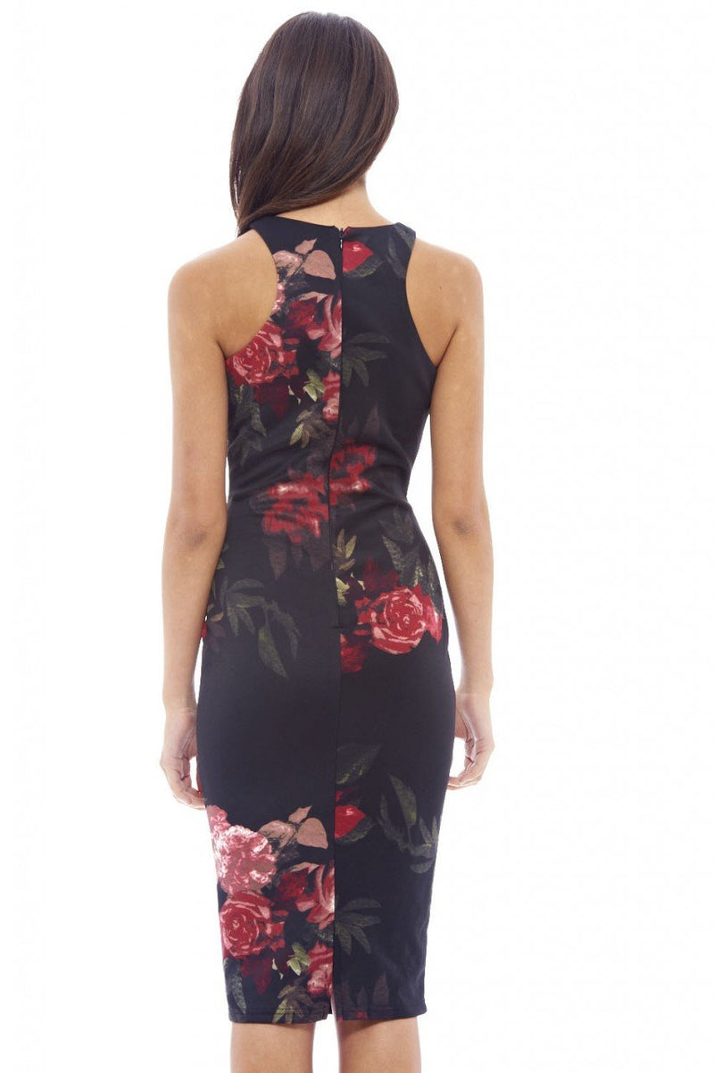 Floral Bodycon Midi Dress