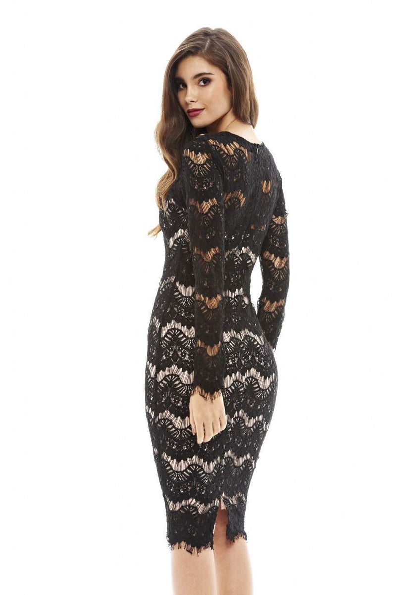 Long Sleeved Lace Bodycon Dress
