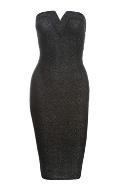 Metallic Boobtube Midi Dress