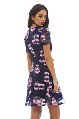 Floral Striped Skater Dress